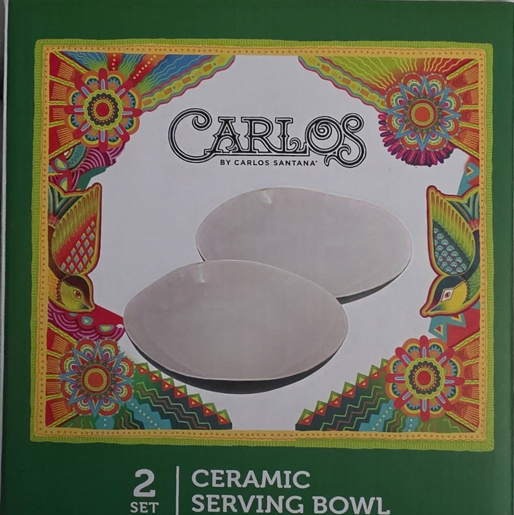 Carlos Santana Two Piece Ceramic Serving Bowls